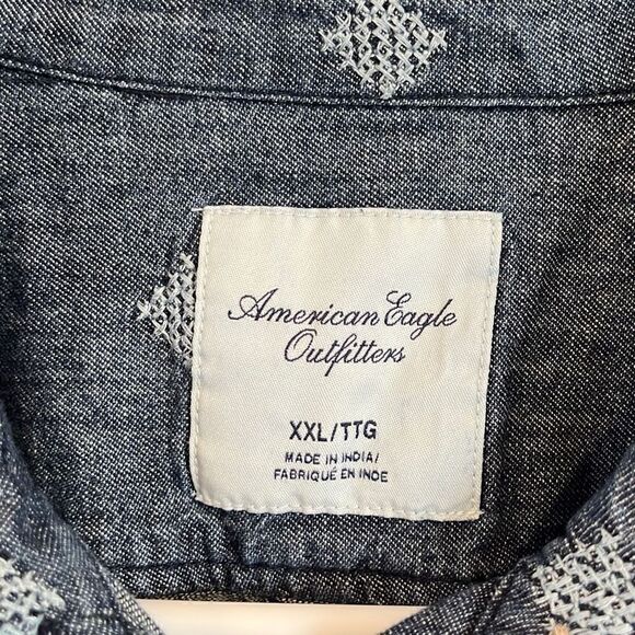 American Eagle Chambray Button Front Top XXL - Picture 3 of 4